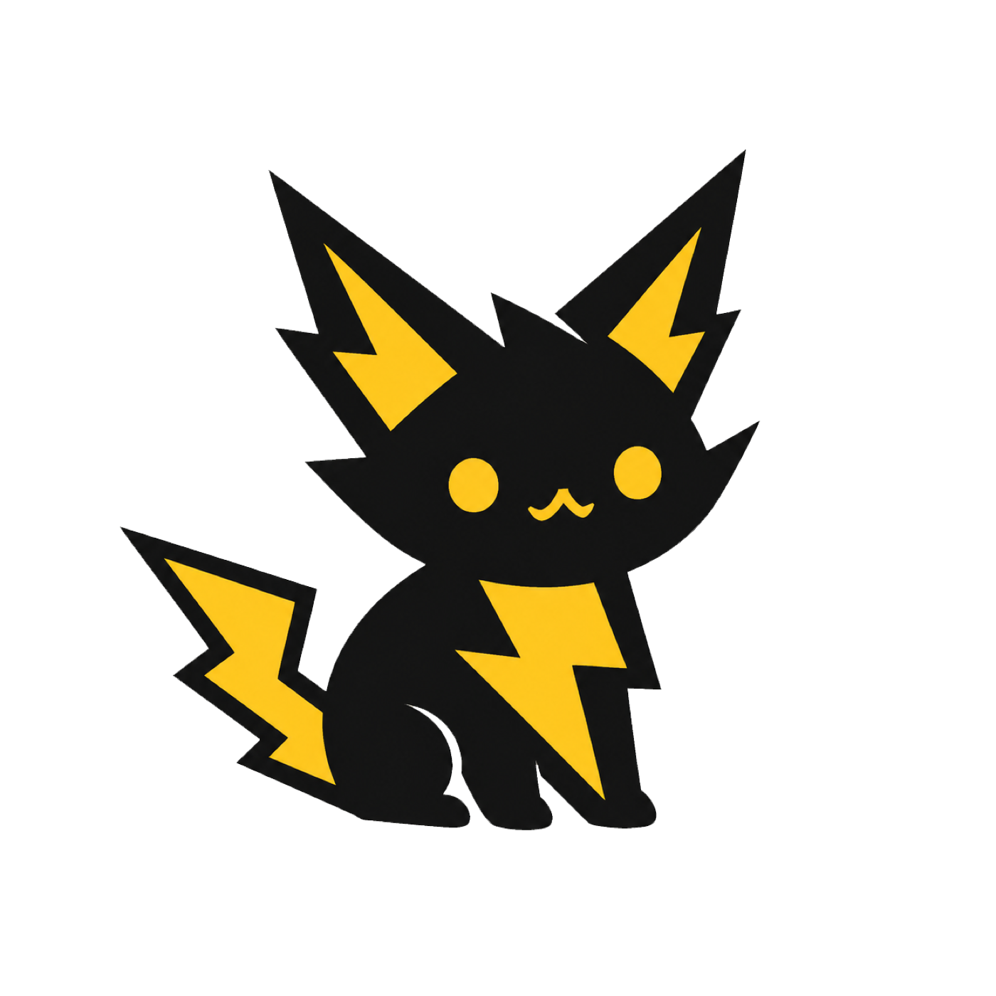 Original black and yellow character artwork facing the finished product direction