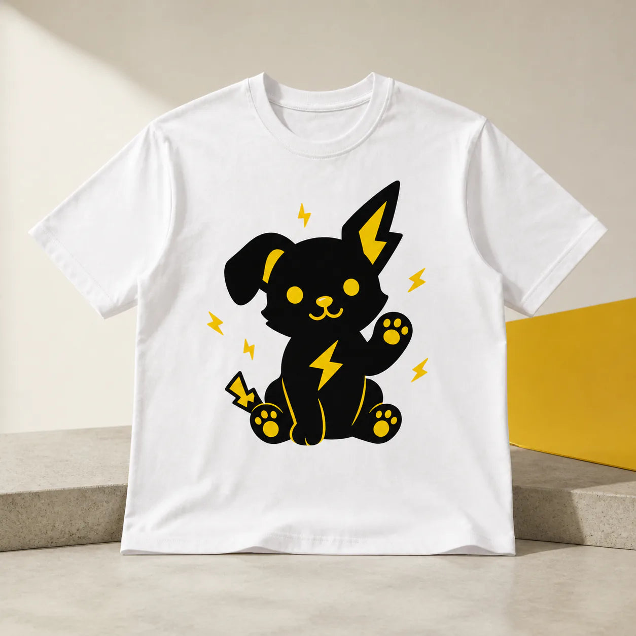 Custom T-shirt with a colorful dog design